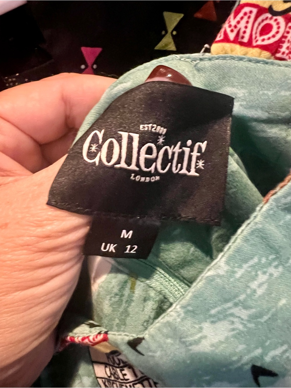 Collectif Mint Green Printed motel dress